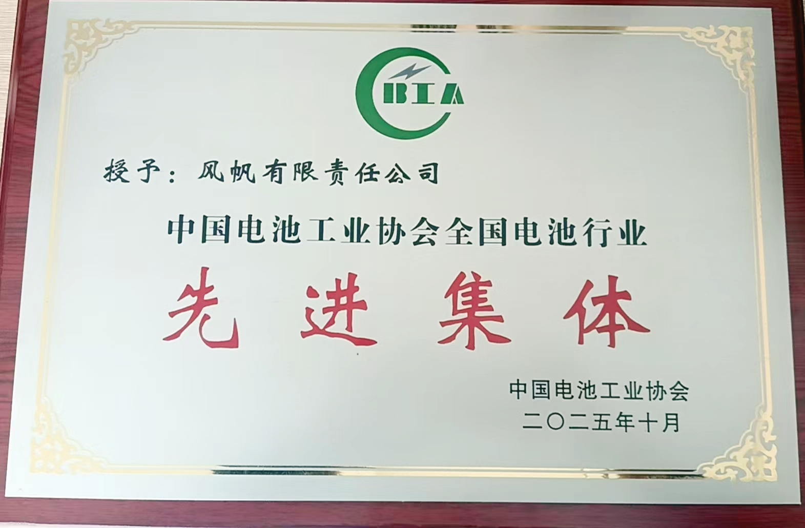 中船風(fēng)帆榮獲中國電池工業(yè)協(xié)會(huì)“雙先進(jìn)”